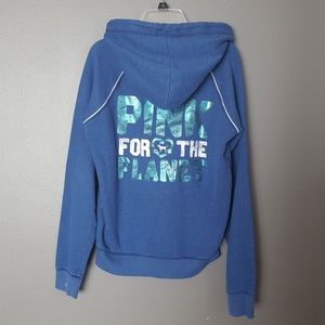 《VS PINK》Recycle/Planet Love Blue Hoodie